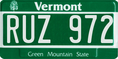 VT license plate RUZ972