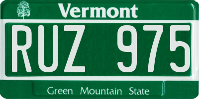 VT license plate RUZ975