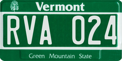 VT license plate RVA024