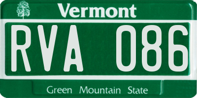 VT license plate RVA086