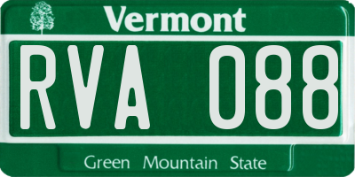 VT license plate RVA088