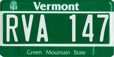 VT license plate RVA147