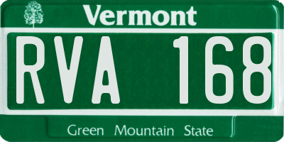 VT license plate RVA168