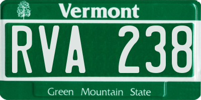 VT license plate RVA238
