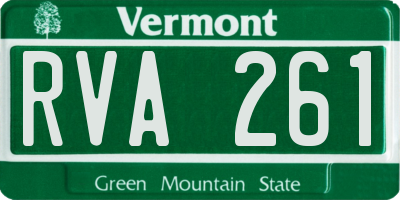VT license plate RVA261