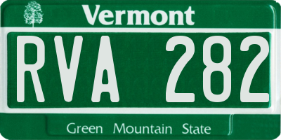 VT license plate RVA282