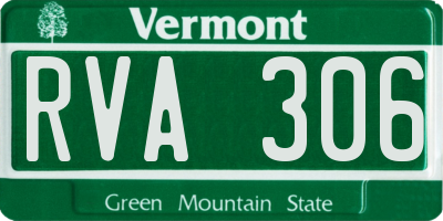 VT license plate RVA306