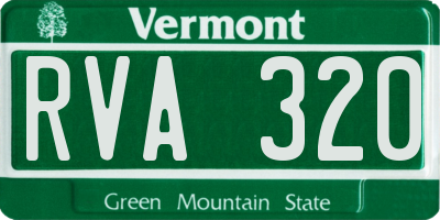 VT license plate RVA320