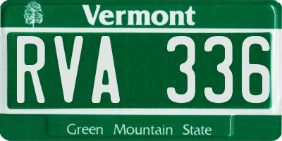 VT license plate RVA336