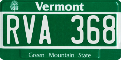 VT license plate RVA368