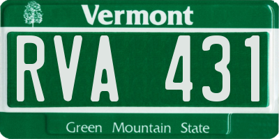 VT license plate RVA431