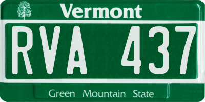 VT license plate RVA437