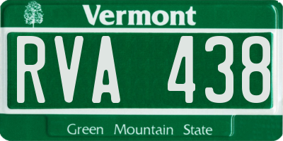 VT license plate RVA438