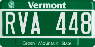 VT license plate RVA448