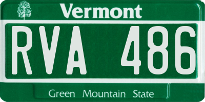 VT license plate RVA486