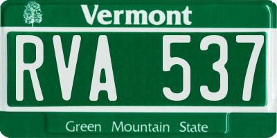 VT license plate RVA537