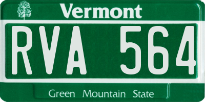 VT license plate RVA564