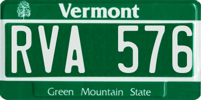 VT license plate RVA576