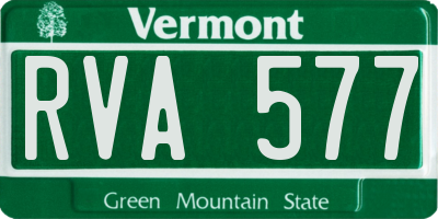 VT license plate RVA577