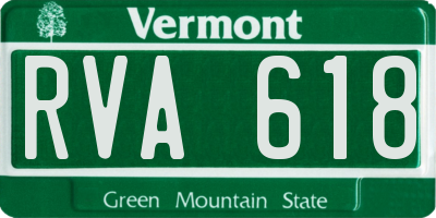 VT license plate RVA618