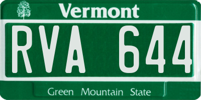 VT license plate RVA644