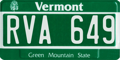 VT license plate RVA649
