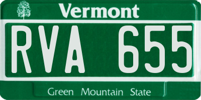 VT license plate RVA655