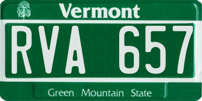 VT license plate RVA657