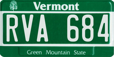 VT license plate RVA684