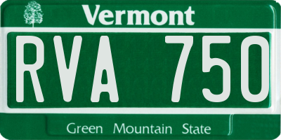 VT license plate RVA750