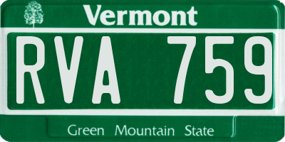 VT license plate RVA759