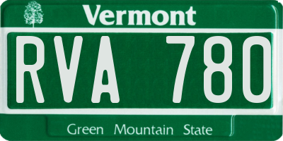 VT license plate RVA780