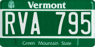 VT license plate RVA795