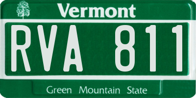 VT license plate RVA811