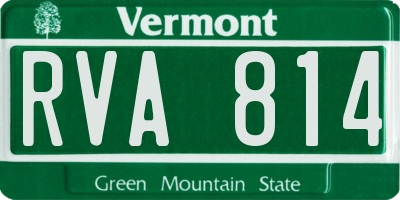 VT license plate RVA814
