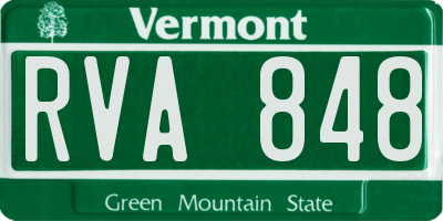 VT license plate RVA848