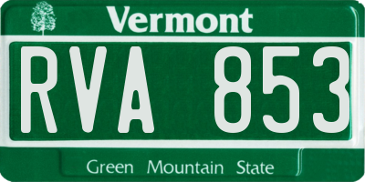 VT license plate RVA853