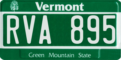 VT license plate RVA895