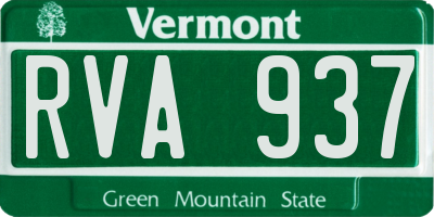 VT license plate RVA937