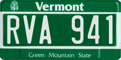 VT license plate RVA941