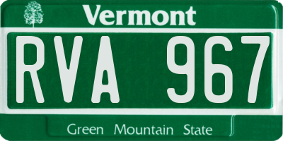 VT license plate RVA967