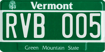 VT license plate RVB005