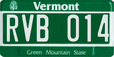 VT license plate RVB014