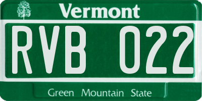 VT license plate RVB022