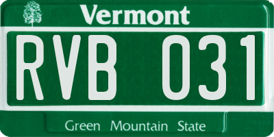 VT license plate RVB031