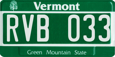 VT license plate RVB033