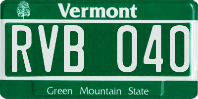 VT license plate RVB040