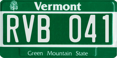 VT license plate RVB041