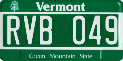 VT license plate RVB049