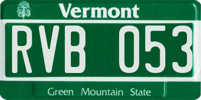 VT license plate RVB053